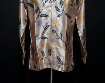 Florale Synthetik Batik Shirts langarm