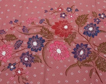 Handgezeichneter Batik Tulis Stoff, Baumwolle mit javanischem Blumenmuster