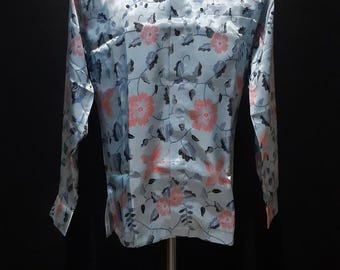 Moderne Blumenmuster Synthetik Batik Shirts lang