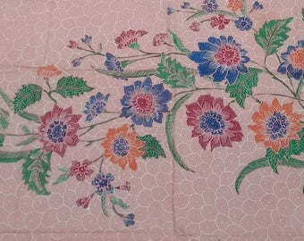 Floraler Batik Baumwollstoff - Handgezeichnetes javanisches Textil, 2,5m