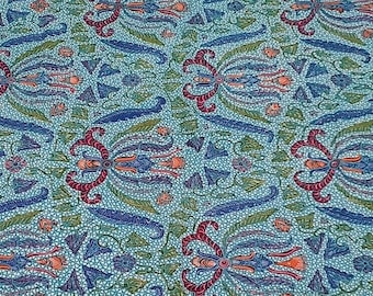 Kain Batik Tulis Pekalongan Asli - Motiv Ceplok Bunga Tumpal - Tekstil Katun Jawa Handgefertigt