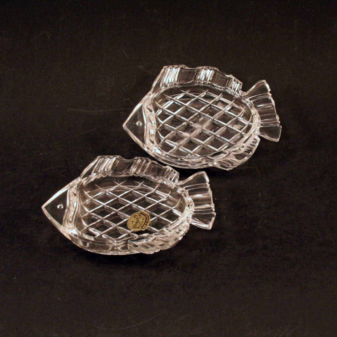 Vintage Bohemia Glass Fish Ashtrays Made in Czechoslovakia Etsy