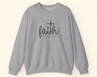 Faith Graphic Crewneck-tröja: Inspirerande kristna kläder