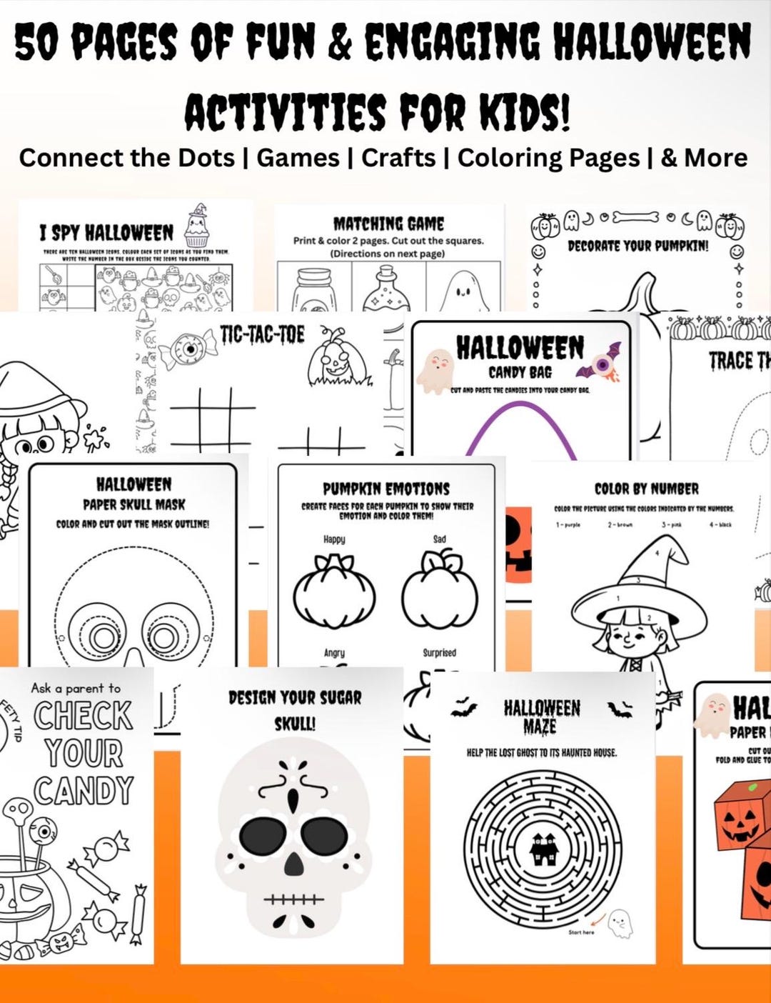 Printable Games Crafts and More Halloween Activity Book for Kids - Etsy