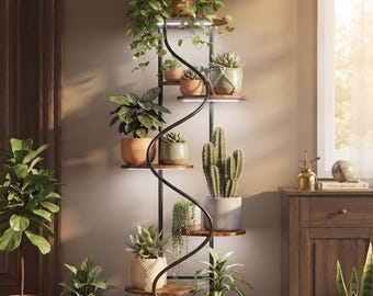 60-Inch Wrought Iron Plant Stand: Heavy-Duty, Rust-Proof Indoor/Outdoor Riser