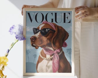 Plakat Glam Brittany Spaniel, Vogue Dog Art (pobieranie cyfrowe)