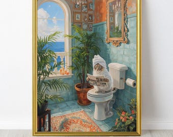 Vintage Ragdoll Cat Poster Rolled Posters | Funny Bathroom Wall Art