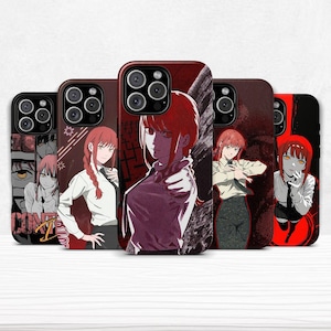 アニメ マキマ ケース デュアルシェル 携帯カバー iPhone 11 12 13 14 15 16 Pro Max/Samsung Galaxy s23 s24 + Ultra用