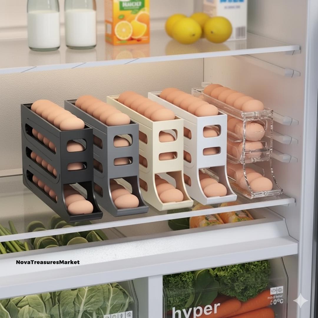 Porte-Œufs Rangement Réfrigérateur - Lot De 3 Plateaux Colorés | Organisation Cuisine | Stockage Hygiénique Anti-déformation