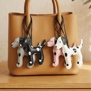 Dalmatian Dog Bag Charm, Leather Dalmatian Keychain, Cute Purse Charm for Bags Backpacks, Pet Memorial Gifts, Dalmation Gift, Car Charm