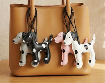 Dalmatian Dog Bag Charm, Leather Dalmatian Keychain, Cute Purse Charm for Bags Backpacks, Pet Memorial Gifts, Dalmation Gift, Car Charm