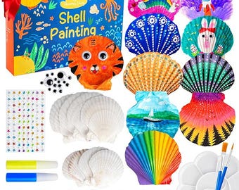 Eleanore's Diary Sea Shell Painting Kit – Glow in the Dark Arts & Crafts Gift for Kids