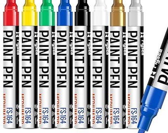 8 Colors Oil Based Paint Markers – Waterproof Permanent Paint Pens for Rock, Wood, Metal
