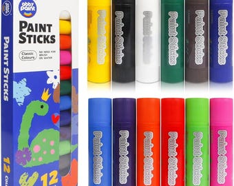 abby paint 12 Colors Tempera Paint Sticks for Kids