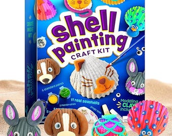 Dan&Darci Kids Sea Shell Painting Kit – Creative ArtsCrafts Activity Gift for Kids