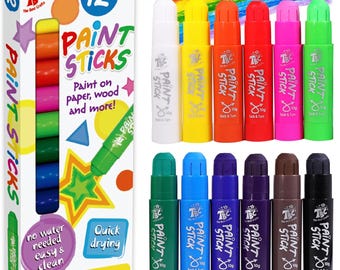 TBC The Crafts Paint Sticks Set of 12 Classic Colors | Washable Non-Toxic