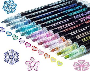 Glitter Markers Self Outline Pens   Metallic Shimmer Dual Line Drawing Pens for Kids