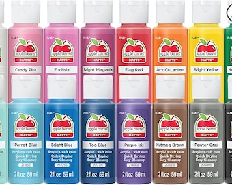 Apple Barrel Acrylic Craft Paint Set – 16 Matte Colors Art Paint Kit for
