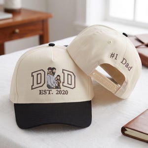 Custom Embroidered Dad Hat, Personalized Family Portrait Baseball Cap, Father's Day Gift, Christmas Gift for Dad