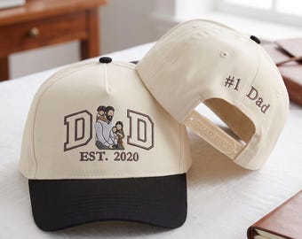 Custom Embroidered Dad Hat, Personalized Family Portrait Baseball Cap, Father's Day Gift, Christmas Gift for Dad