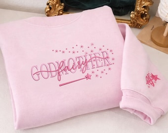 Personalized Godmother Sweatshirt: Embroidered Christening Gift