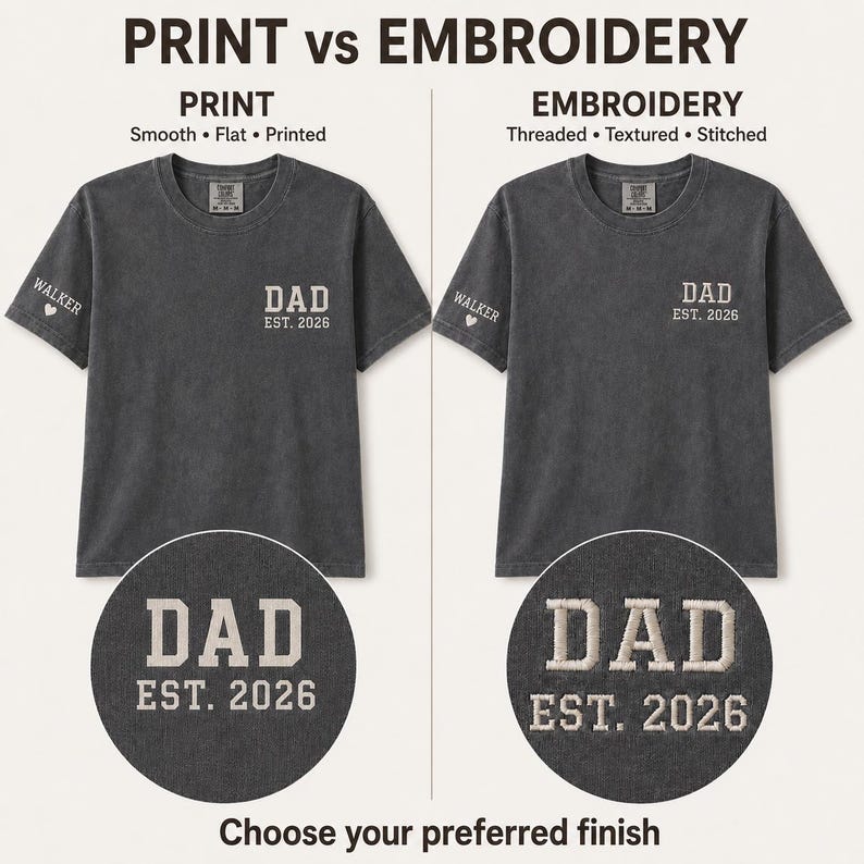 Embroidery Dad Est 2026 Shirt, Comfort Color Shirt, Dad to be, Gift for Dad, Husband Gift, Unisex Shirt, New Dad Gift, Father's Day Gift image 7