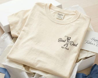 Embroidered Comfort Colors Best Dad By Par Shirt, Dad Golf Gift, New Dad Shirt, Pregnancy Announcement Shirt, Fathers Day Gift