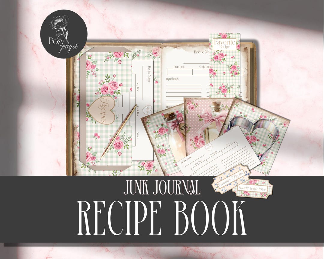 Junk Journal Recipe Book Journal Pages Digital Download Ephemera Recipe ...