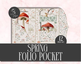 Vårfolio-kit Ephemera-fickor och etiketter Sommarskräpjournal-kit Digital nedladdning