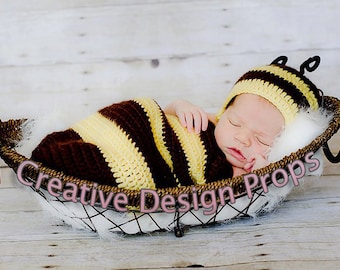 Cocoon and Hat - Bumble Bee costume set - newborn outfit - Halloween, photo prop or gift for baby shower Best Seller Popular