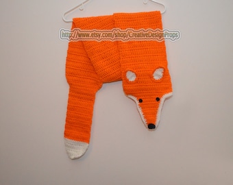 Crochet Animal Woodland Fox Scarf -  Women Accessories, Fall Apparel, Winter Fashion soft scarf, christmas gift, animal lovers