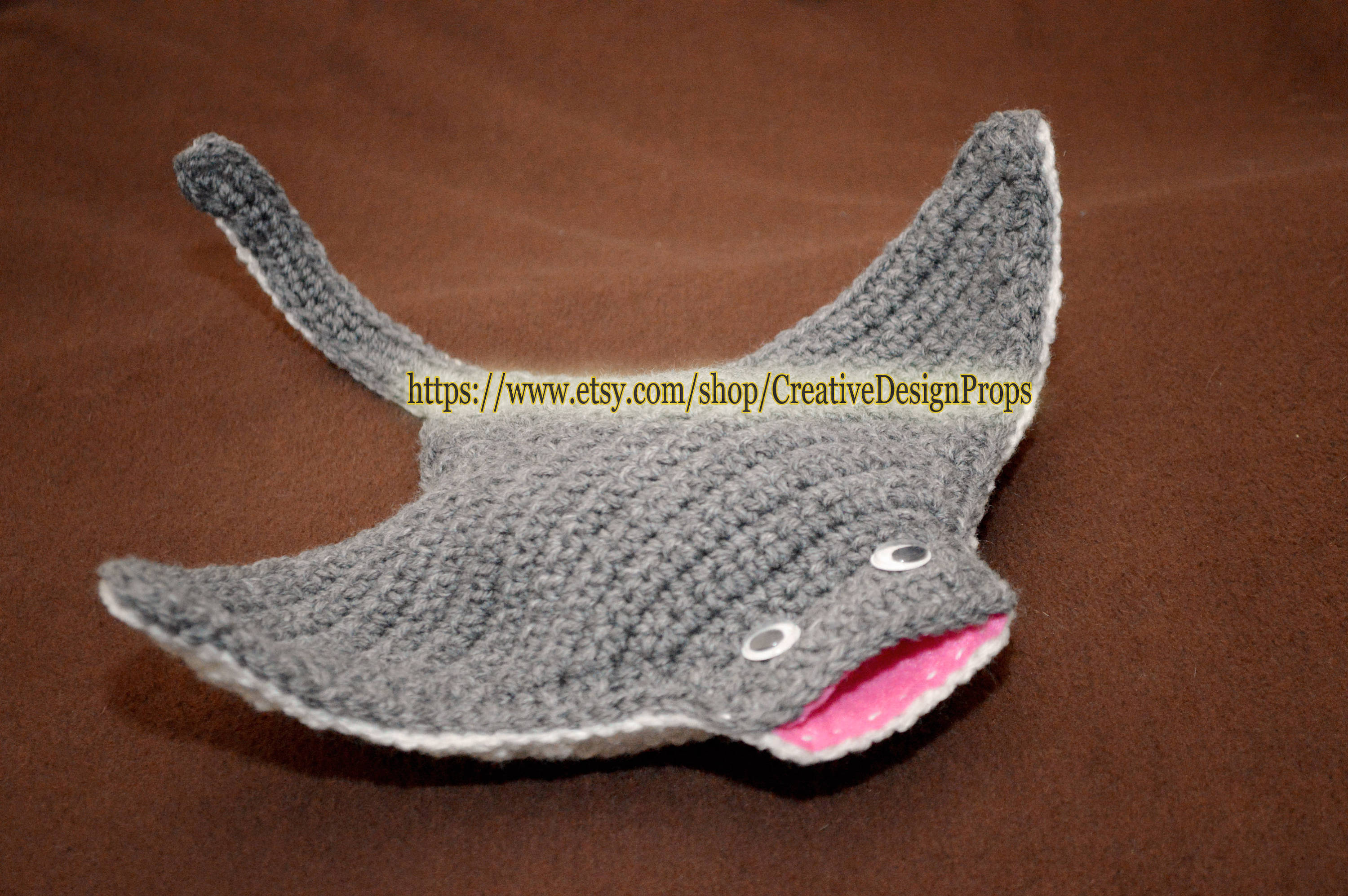 Manta Ray Stingray Crochet Toy, Crib Bedding Nursey Decor, Stuffed