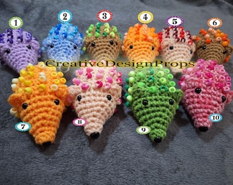 Crochet Beaded Hedgehog Fidget Toy Calming Emotional Support Stress Relief PTSD Therapy Anxiety & Autism Support