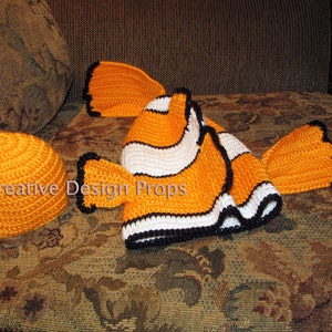 Clownfish Costume for Baby Exclusive Finding Nemo set Cocoon and Hat coral fish newborn outfit Halloween, photo prop, baby shower image 2