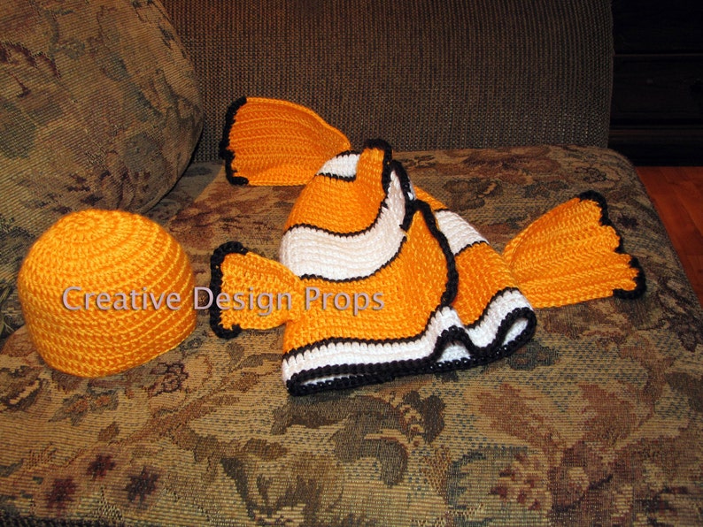 Clownfish Costume for Baby Exclusive Finding Nemo set Cocoon and Hat coral fish newborn outfit Halloween, photo prop, baby shower image 2