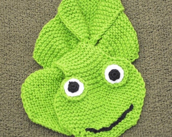 Knit Frog Kids Ascot Scarf - Pull Through Keyhole, Top Trend, Stay Put, Popular Short Scarf, Christmas Gift, Winter wear, Men, Women,