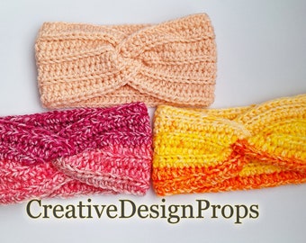 Crochet Twisted Headband CrissCross Ear Warmer Winter Spring Fall Headwrap Turban Chunky Headband