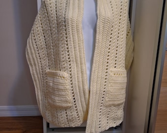 Crochet Extra Wide Warm Scarf With Pockets Popular Stylish Scarf Top Trend Christmas Gift Winter wear Women Wrap Shawl