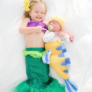 Fish Disney Costume for Baby Flounder Cocoon and Hat set, newborn outfit Halloween, photo prop or gift for baby shower image 1