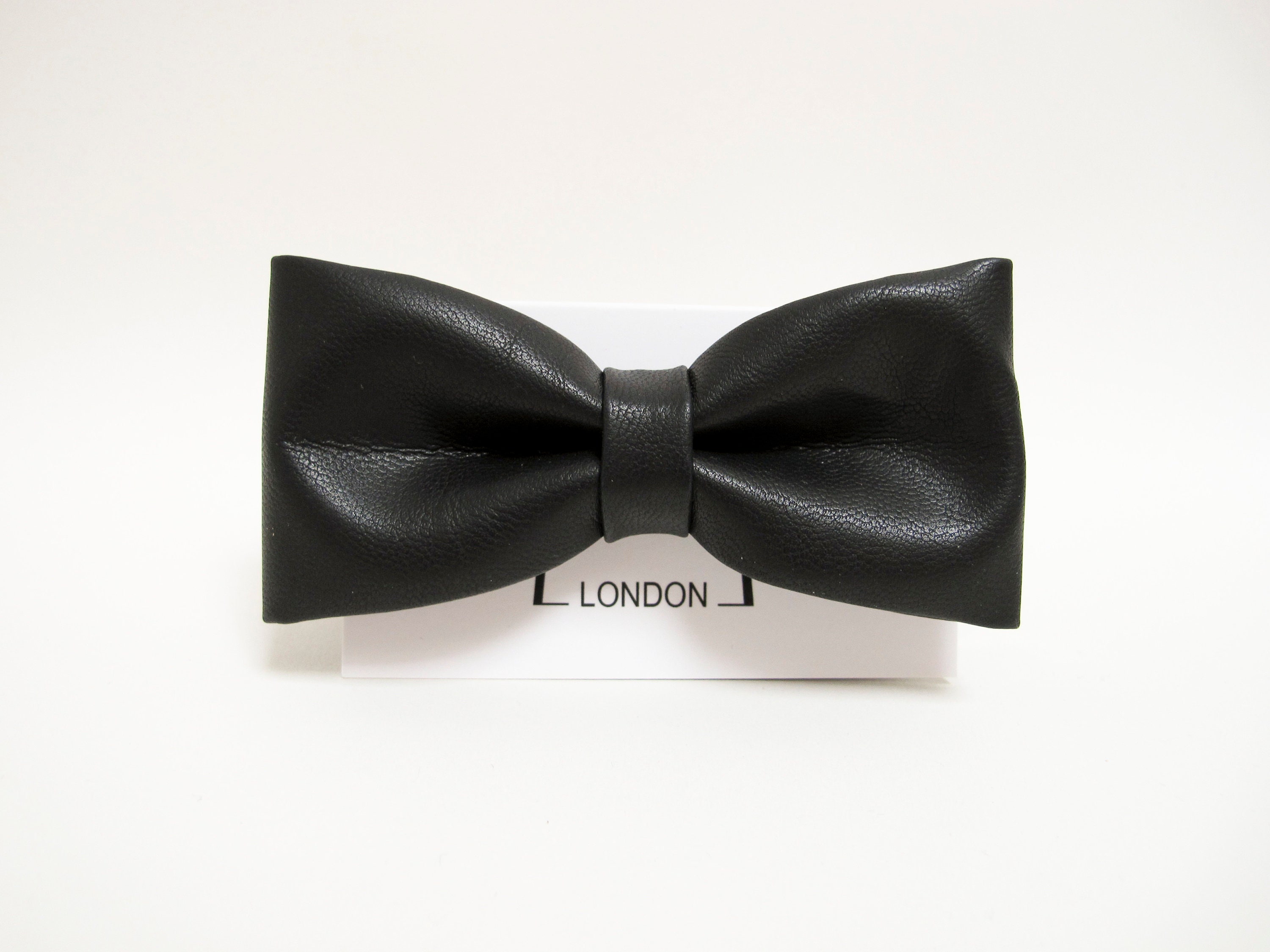 Black Thin Ribbon Bow Ties Faux Leather Sheet - Stripe Bow Faux Leather  Roll – Pip Supply