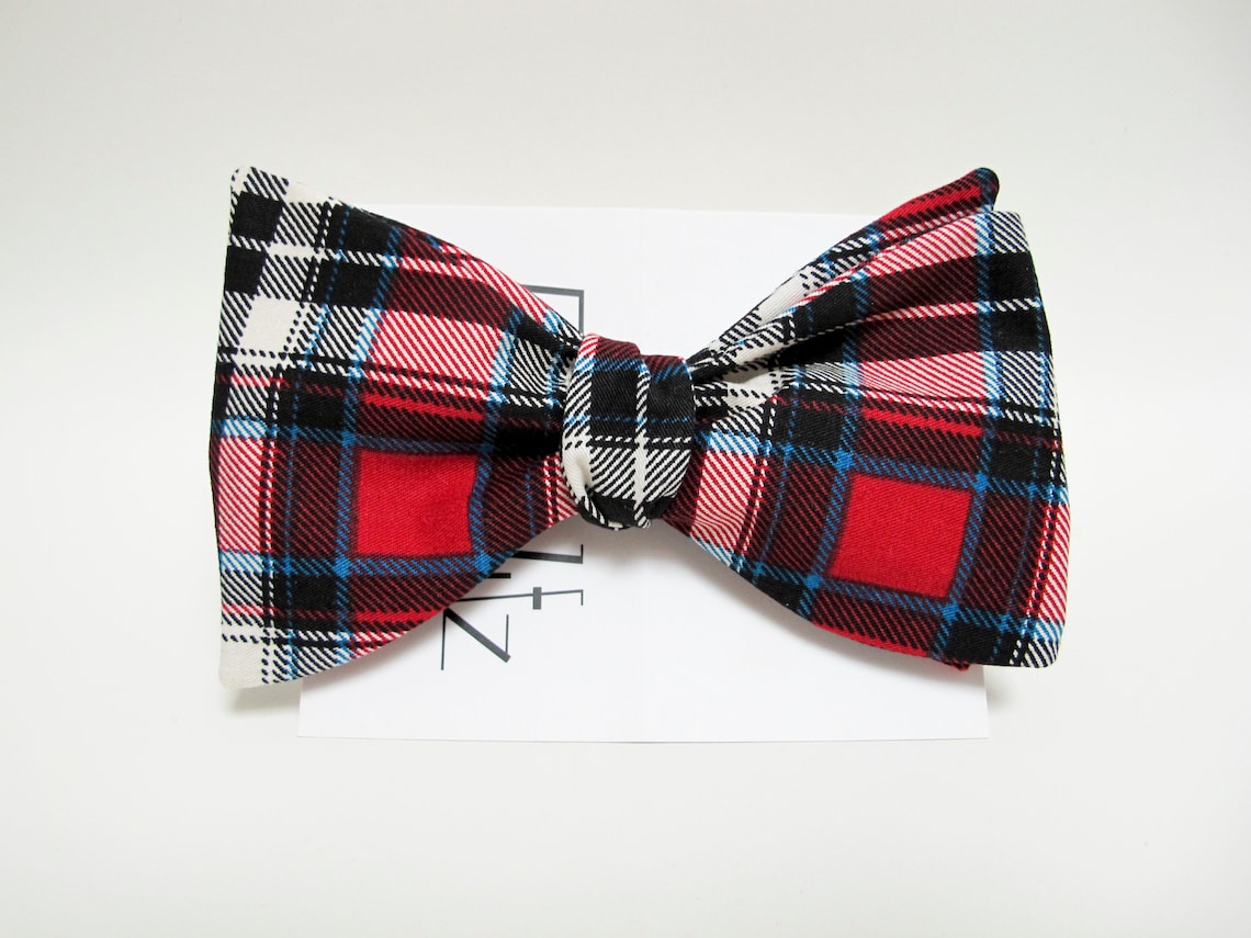 Traditional Scottish Plaid Cotton Bow Tie - Etsy New Zealand