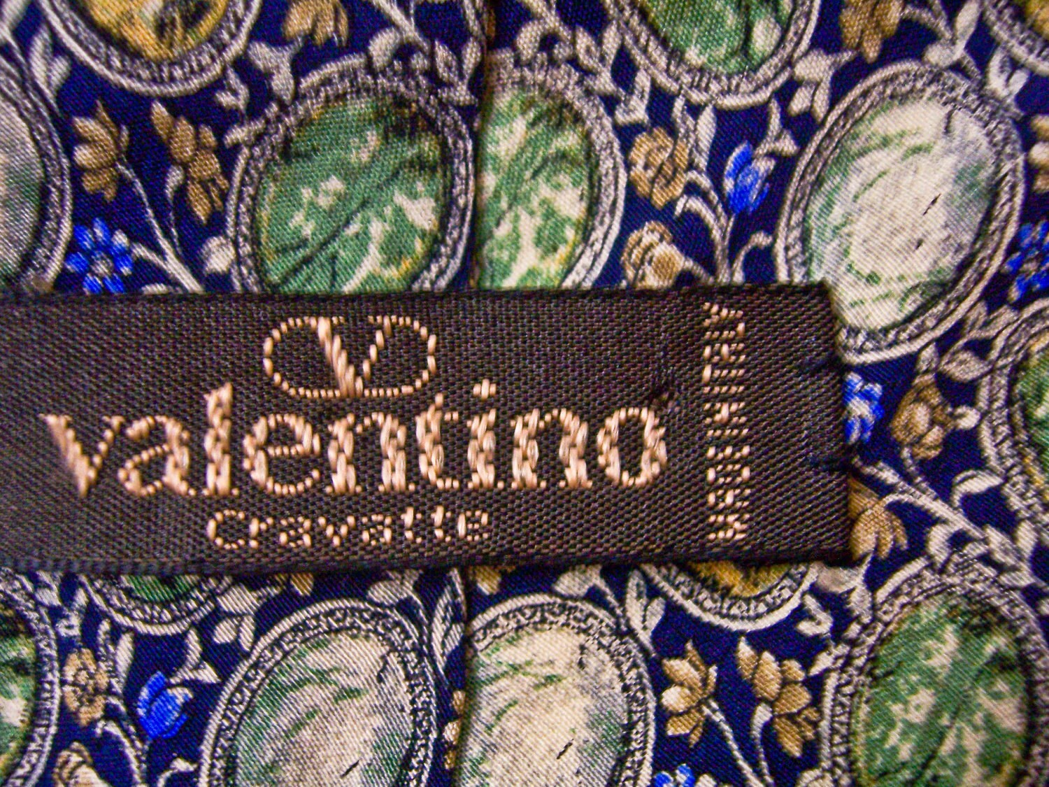 Vintage Valentino Silk Tie Valentine's Amber Jade Gems - Etsy