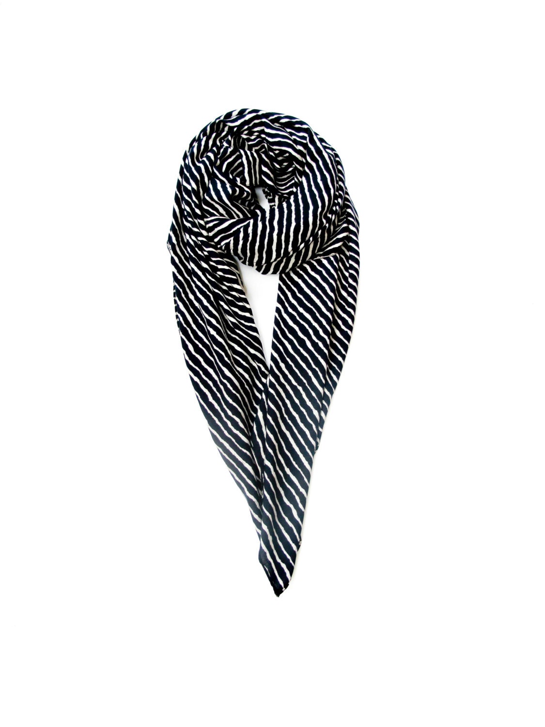 Black and White Stripes Vintage Style Influenced Neckerchief | Etsy