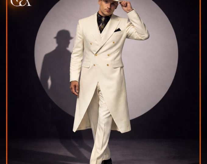 Men's White Tailcoat Suit