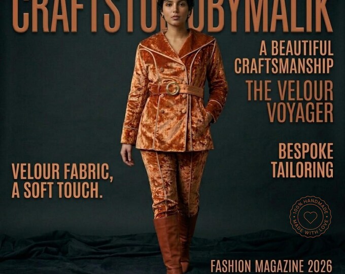 Velour orange suit set