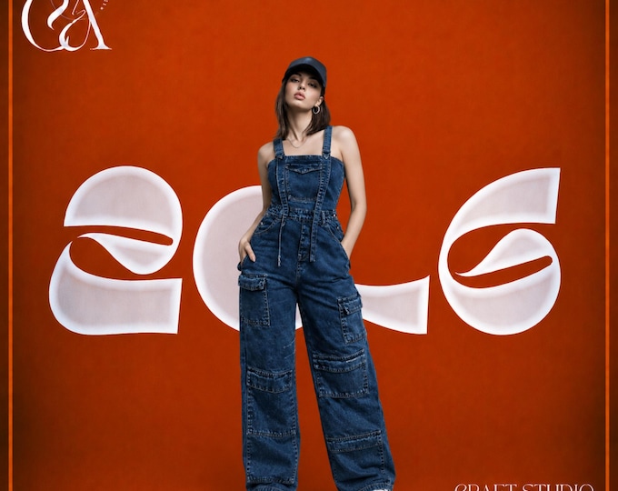 Women’s Denim Dungaree, Handmade Blue Denim Overalls