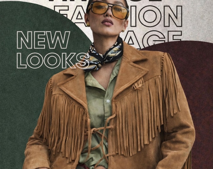 Handmade Fringe Jacket Suede or Genuine Leather Cropped Jacket for Women
