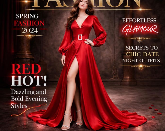 Red Satin Evening Dress