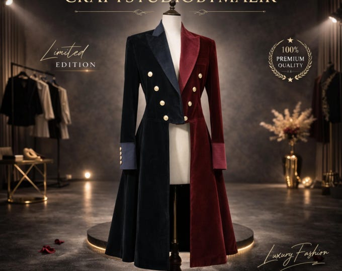 Custom Two Tone Velvet Suit, Bespoke Men’s Wear