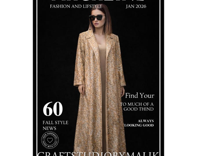 Gold Sequin Dress, Luxury Sequin Statement Coat